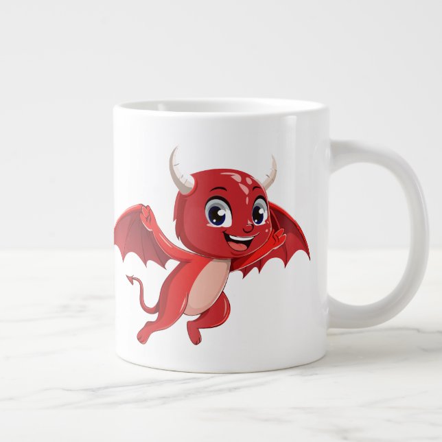 Cute cartoon flying devil jumbo mugg (Höger)