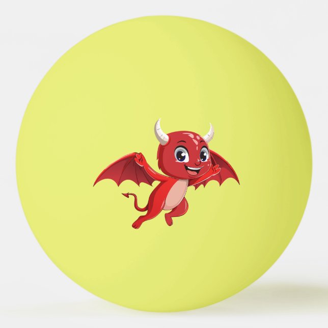 Cute cartoon flying devil pingisboll (Framsidan)