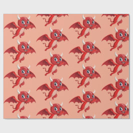 Cute cartoon flying devil presentpapper