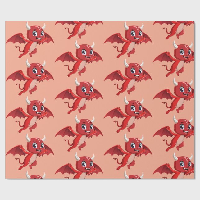 Cute cartoon flying devil presentpapper (Platt)