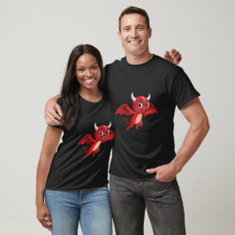 Cute cartoon flying devil t shirt