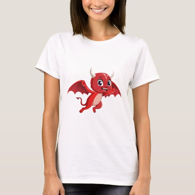 Cute cartoon flying devil t shirt (Framsida)
