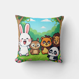 Cute Cartoon Forest Animals Friends  Kudde