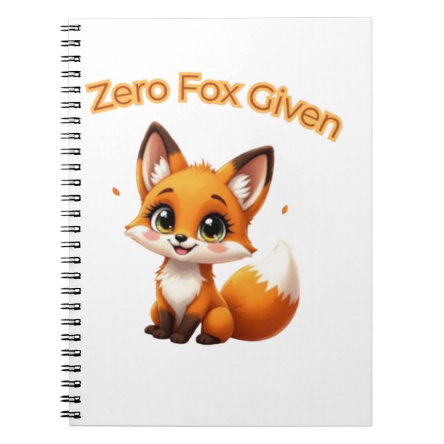 Cute Cartoon Fox – Adorable Kawaii Style Anteckningsbok (Framsidan)
