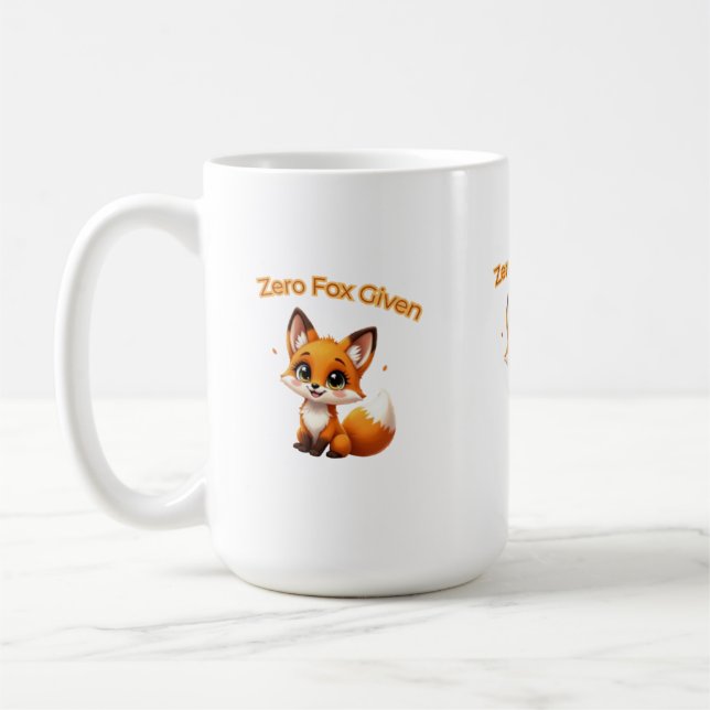 Cute Cartoon Fox – Adorable Kawaii Style Kaffemugg (Vänster)