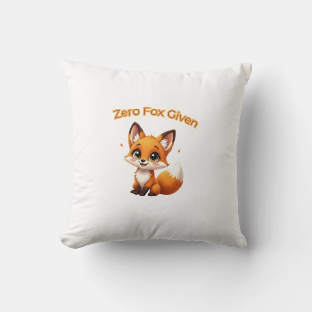 Cute Cartoon Fox – Adorable Kawaii Style Kudde (Framsida)