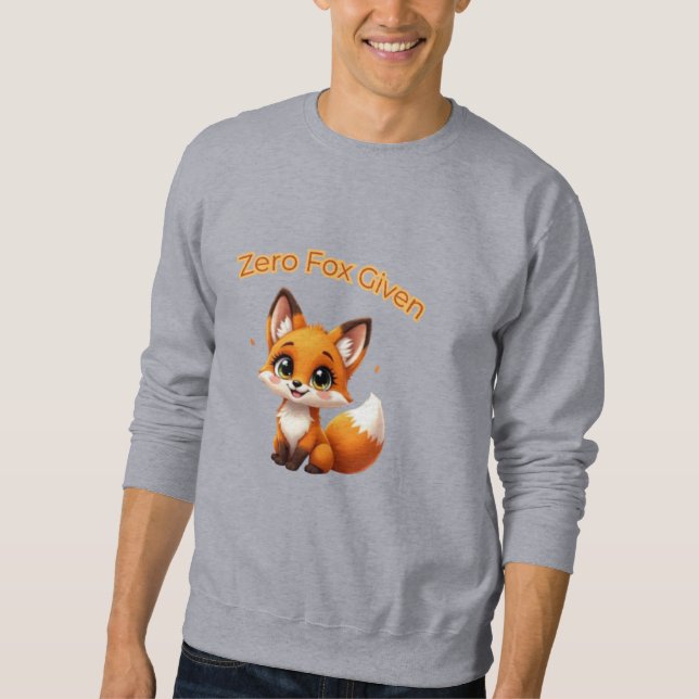 Cute Cartoon Fox – Adorable Kawaii Style Lång Ärmad Tröja (Framsida)