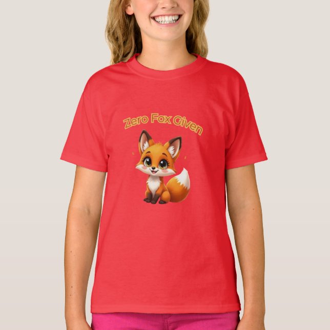 Cute Cartoon Fox – Adorable Kawaii Style T Shirt (Framsida)