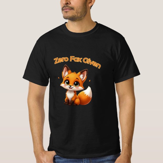 Cute Cartoon Fox – Adorable Kawaii Style T Shirt (Framsida)