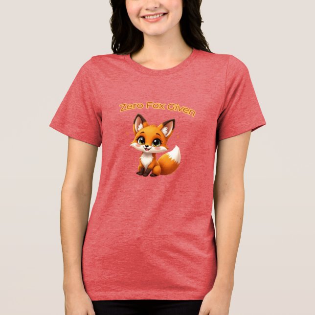 Cute Cartoon Fox – Adorable Kawaii Style T Shirt (Framsida)