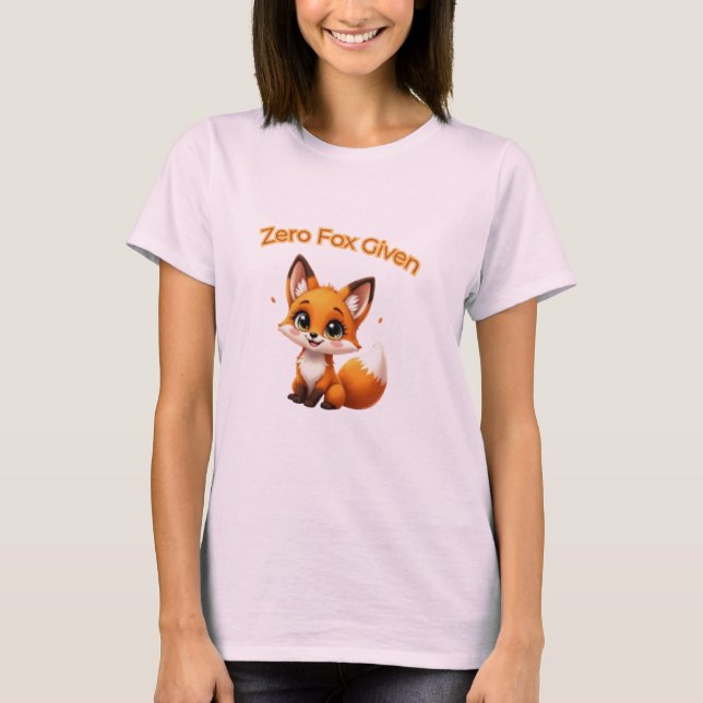 Cute Cartoon Fox – Adorable Kawaii Style T Shirt (Framsida)