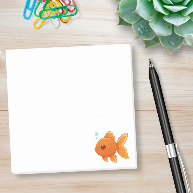 Cute Cartoon Goldfish Post-it Block (Skapare uppladdad)