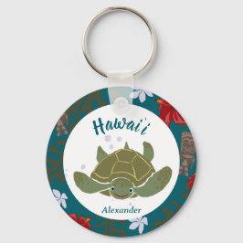 Cute Cartoon Hawaii Sea Turtle Tropical  Nyckelring