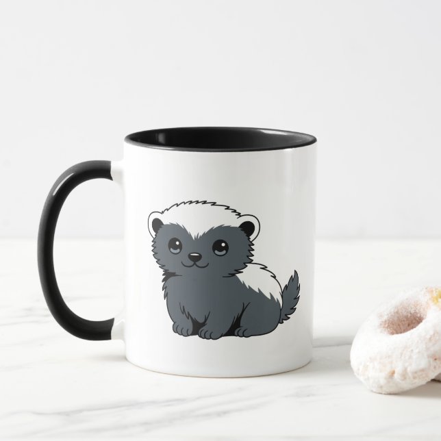 Cute Cartoon Honey Badger Mugg (Med munk)