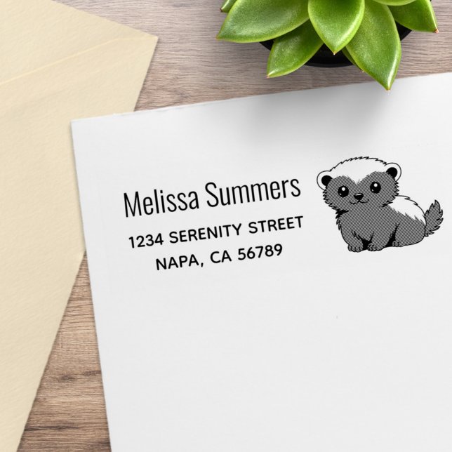 Cute Cartoon Honey Badger Return Address Stämpel (Skapare uppladdad)