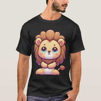 Cute Cartoon Lion in Yoga Pose family T Shirt