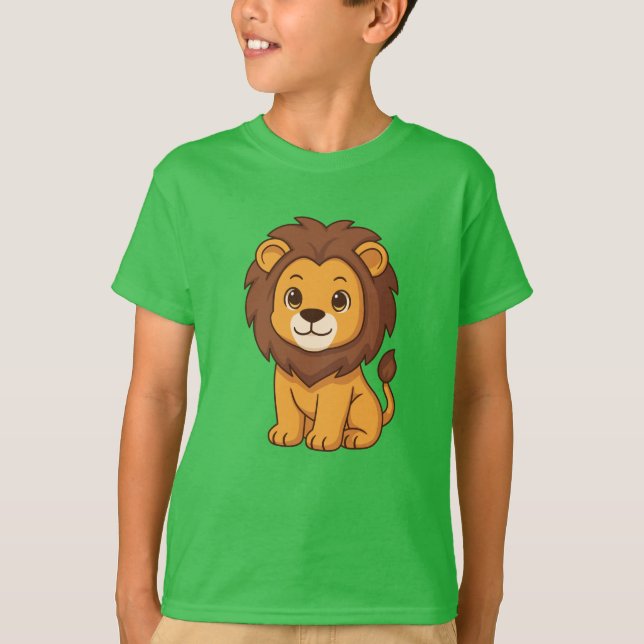 Cute Cartoon Lion T Shirt (Framsida)