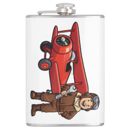 Cute Cartoon Mechanic with Red Car Illustration Fickplunta