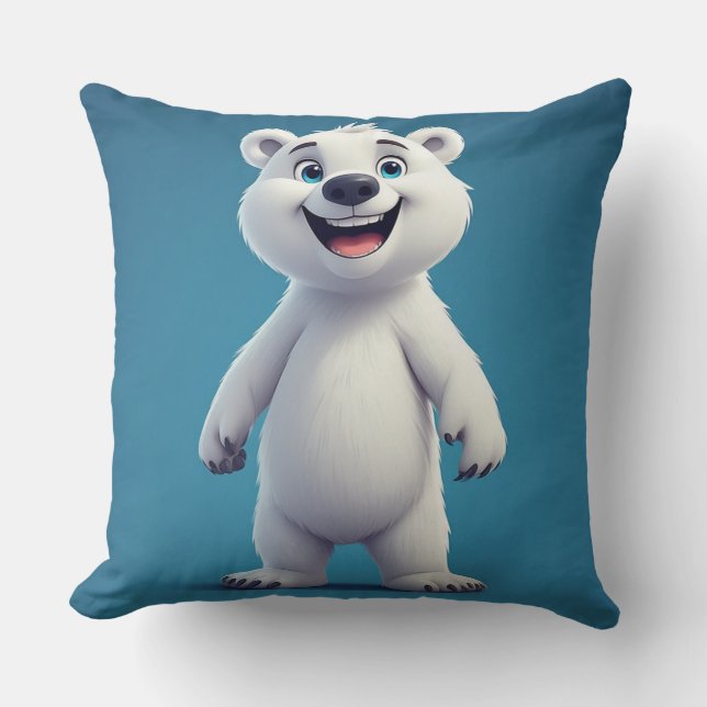 Cute Cartoon Polar Bear Character  Kudde (Framsida)