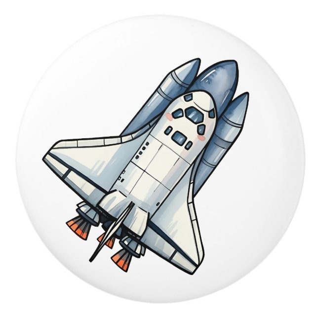 Cute Cartoon Spaceship Personalized Knopp (Framsidan)