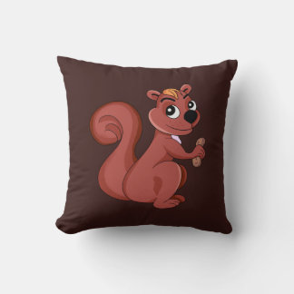 Cute cartoon squirrel with a peanut kudde