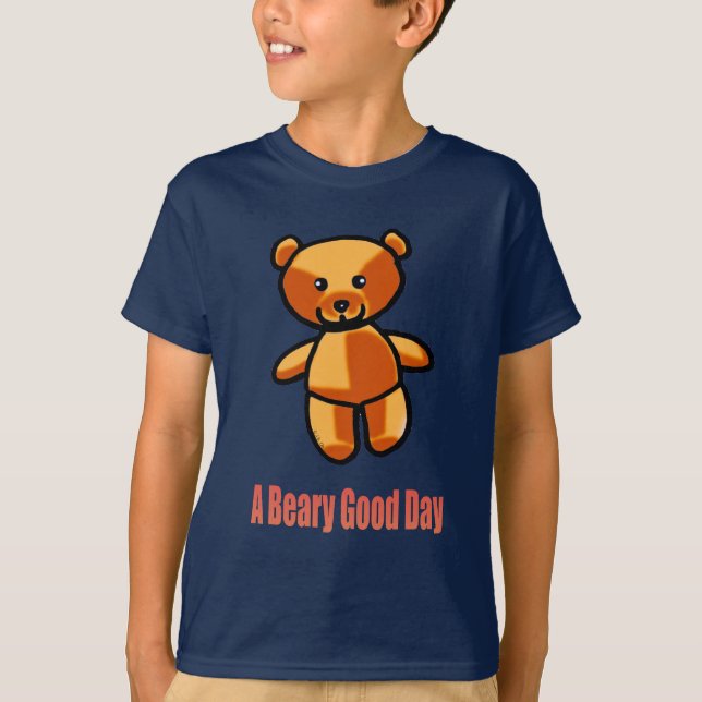 Cute Cartoon Teddy Bear Pun Illustration T Shirt (Framsida)