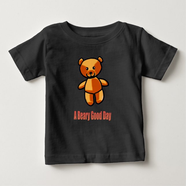 Cute Cartoon Teddy Bear Pun Illustration T Shirt (Framsida)