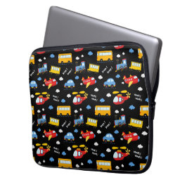 Cute Cartoon Vehicles Pattern  Laptop Fodral