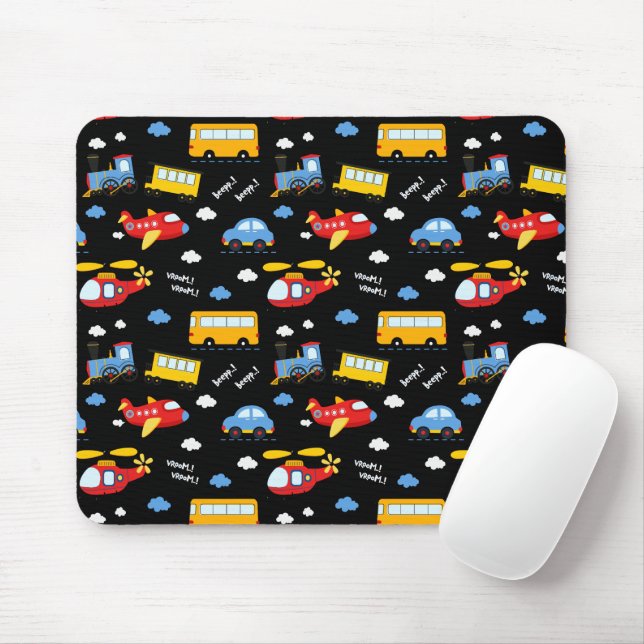 Cute Cartoon Vehicles Pattern  Musmatta (Med mus)