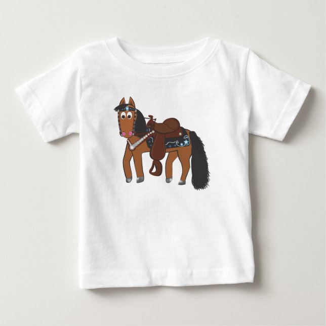 Cute Cartoon Western Horse Tee (Framsida)