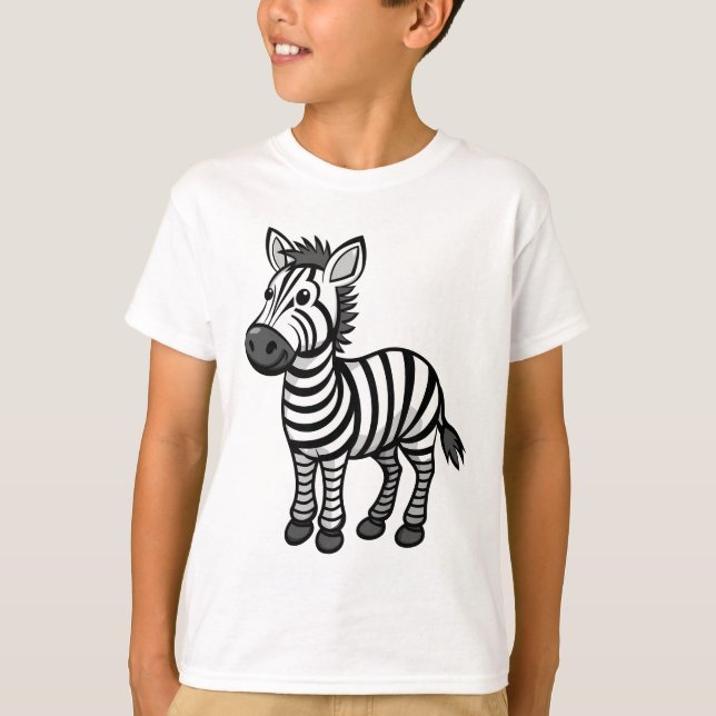 Cute Cartoon Zebra – Adorable Safari animal  T Shirt (Framsida)