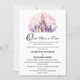 Cute Castle Fairy tale Bröllop Inbjudningar
