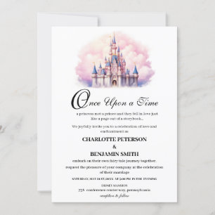 Cute Castle Fairy tale Bröllop Inbjudningar