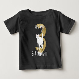 Cute Cat 3:e födelsedagen med Guld-typbarn Tee Shirt