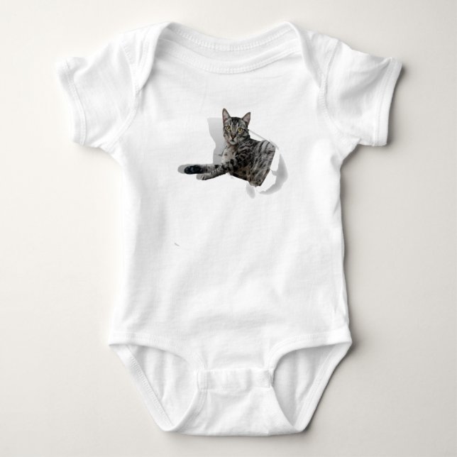 Cute Cat 3D Graphic-illusion populär T Shirt (Framsida)