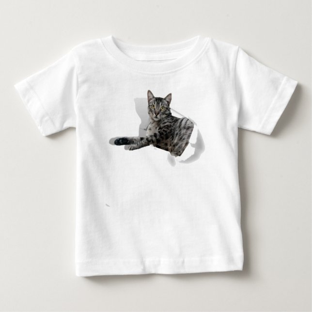 Cute Cat 3D Graphic-illusion populär T Shirt (Framsida)