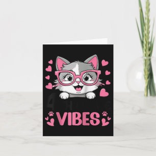Cute Cat 4:e Vibes-kontor Klass för flickor 1:a da Kort
