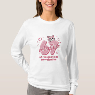 Cute cat 67 valentine t shirt