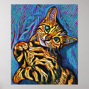 Cute Cat 684 Multifärgad Kitten Poster
