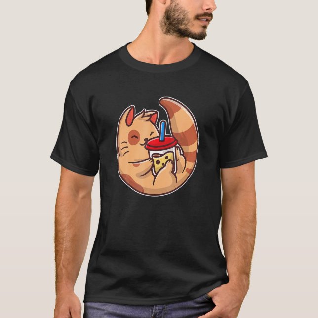Cute Cat a Boba Ea T Shirt (Framsida)