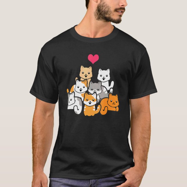 Cute Cat   a bunch of cute cats T Shirt (Framsida)