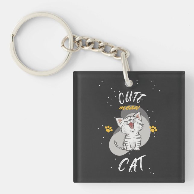 CUTE CAT Acrylic Keychain (Framsidan)