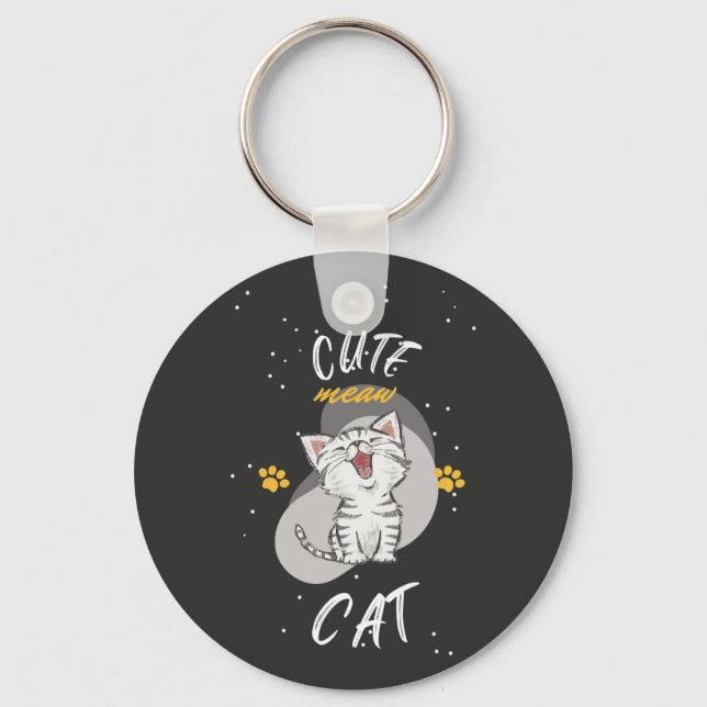 CUTE CAT Acrylic Keychain Nyckelring (Framsida)