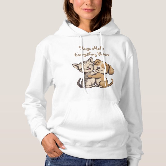 Cute cat and dog puppie best friends t shirt (Framsida)