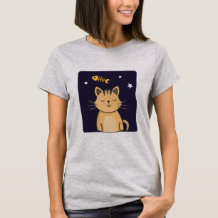 Cute Cat and Fish Dreams T-Shirt, Cat Lovers T Shirt
