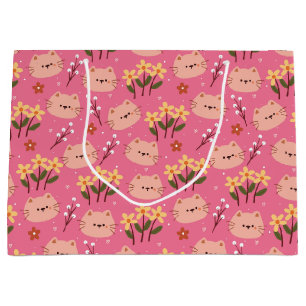 Cute Cat and Flowers