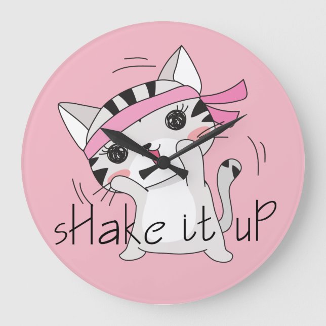 Cute Cat Animals som arbetar ut ur klocka (Framsida)