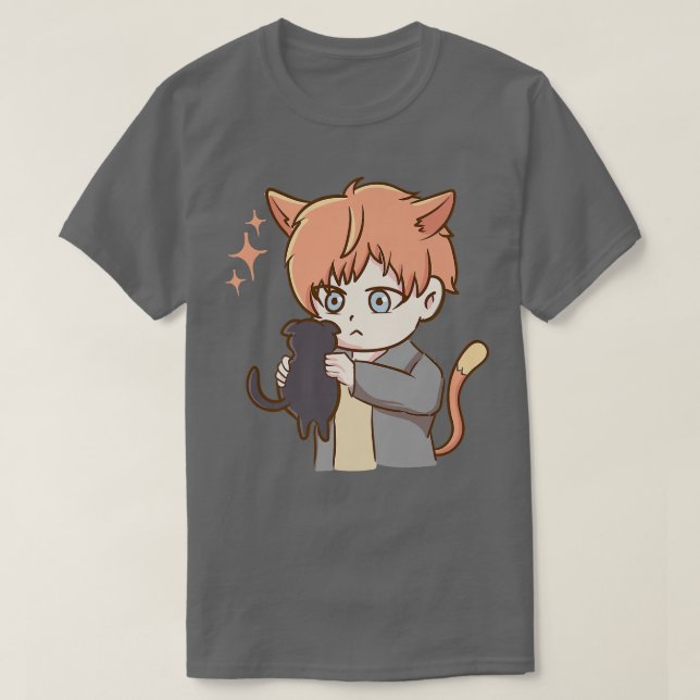 Cute Cat Anime Otaku Girl Aesthetic Japan Culture T Shirt (Design framsida)