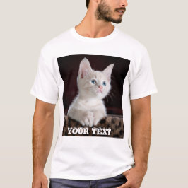 Cute Cat-Anpassningsbar. Lägg till bild och Text.P T Shirt