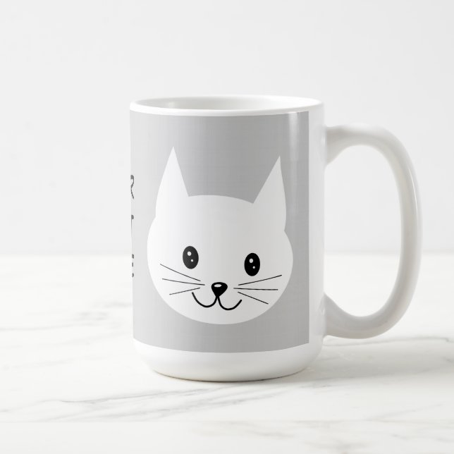 Cute Cat Ansikte. Kaffemugg (Höger)